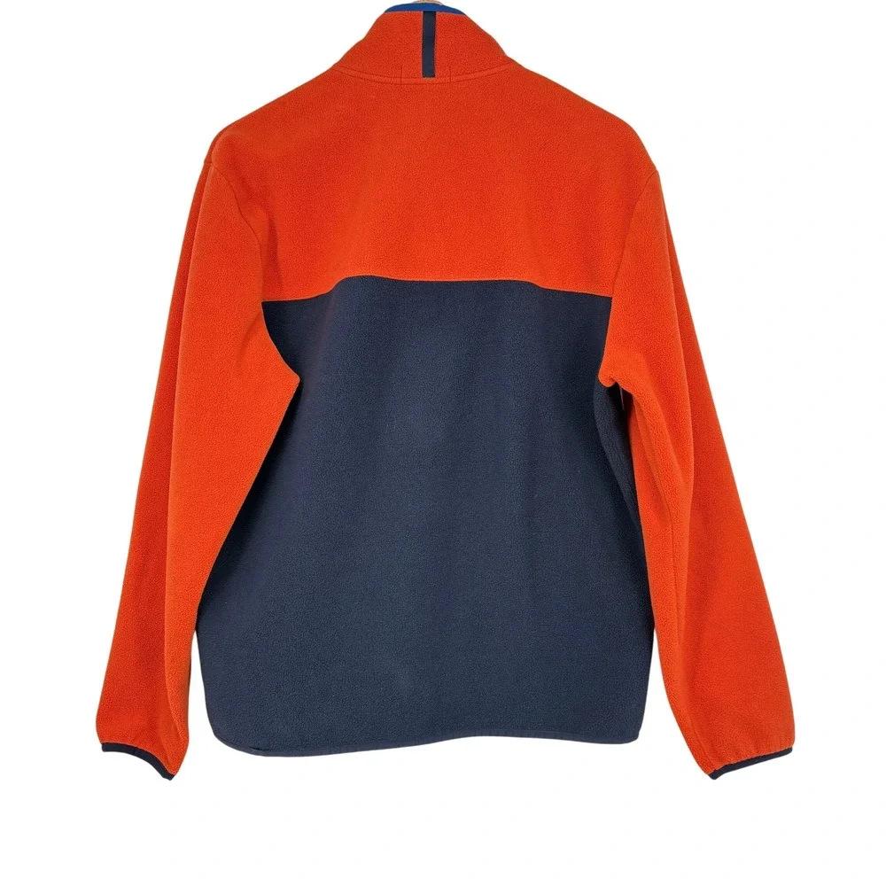 Polo Ralph‎ Lauren Fleece Pullover Jacket Orange Blue Colorblock Mens
